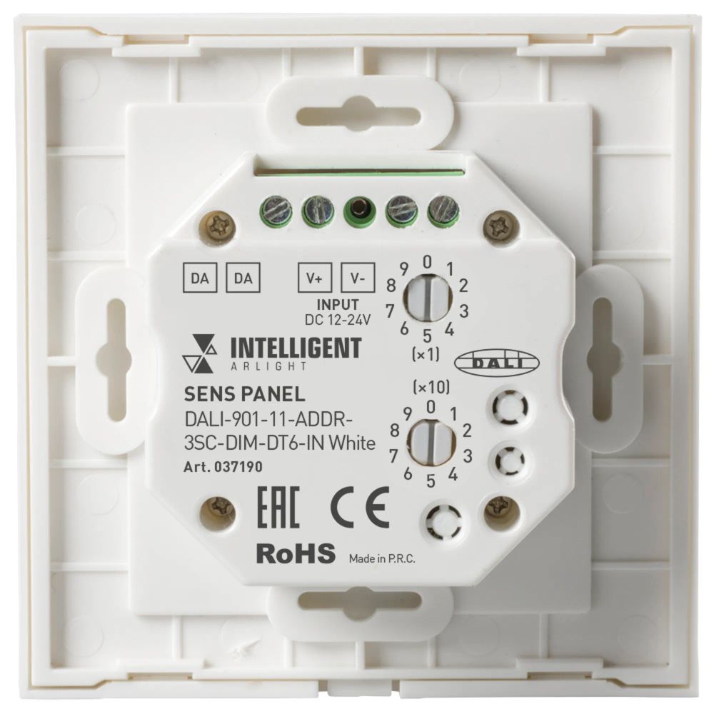 INTELLIGENT ARLIGHT Сенсорная панель DALI-901-11-ADDR-3SC-DIM-DT6-IN White (BUS) (IARL, IP20 Пластик, 3 года) 037190