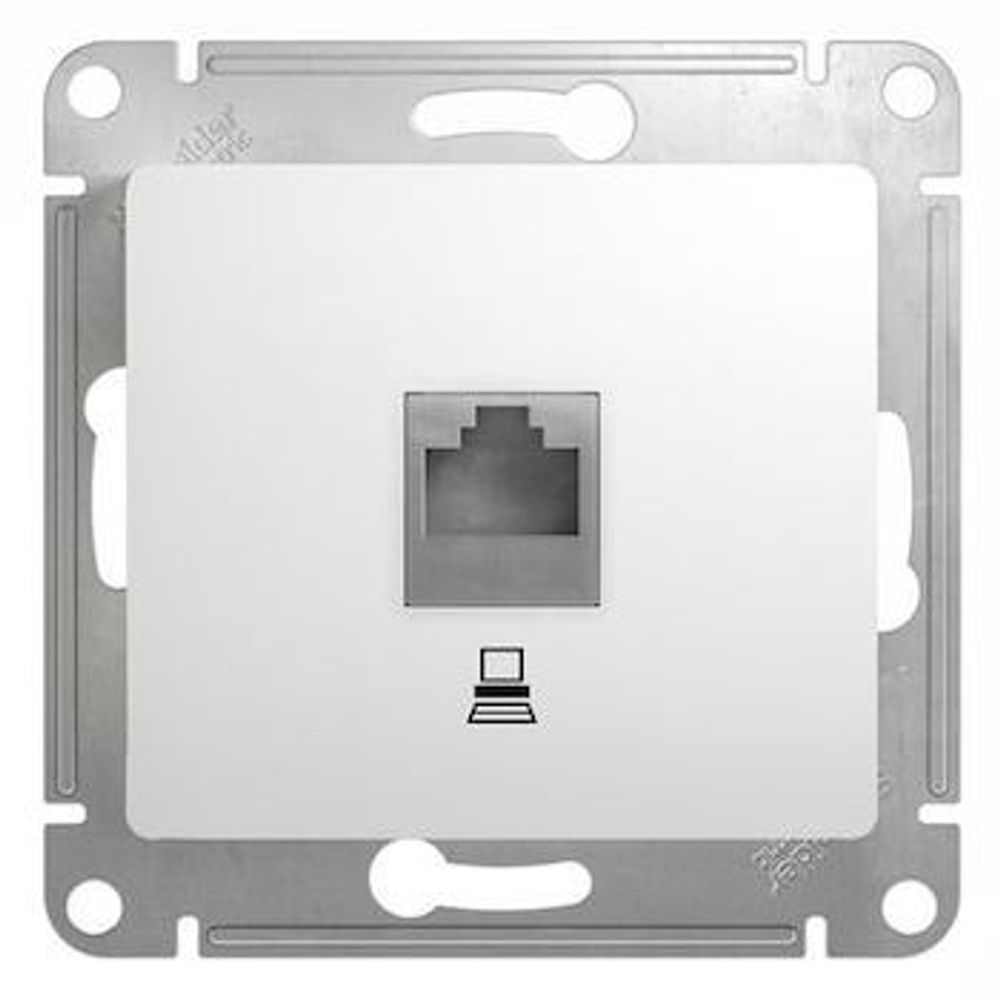 183_ Розетка GLOSSA компьютерная 1хRJ45 кат.5e белая без рамки GSL000181K (10) ш/к 3606480657504