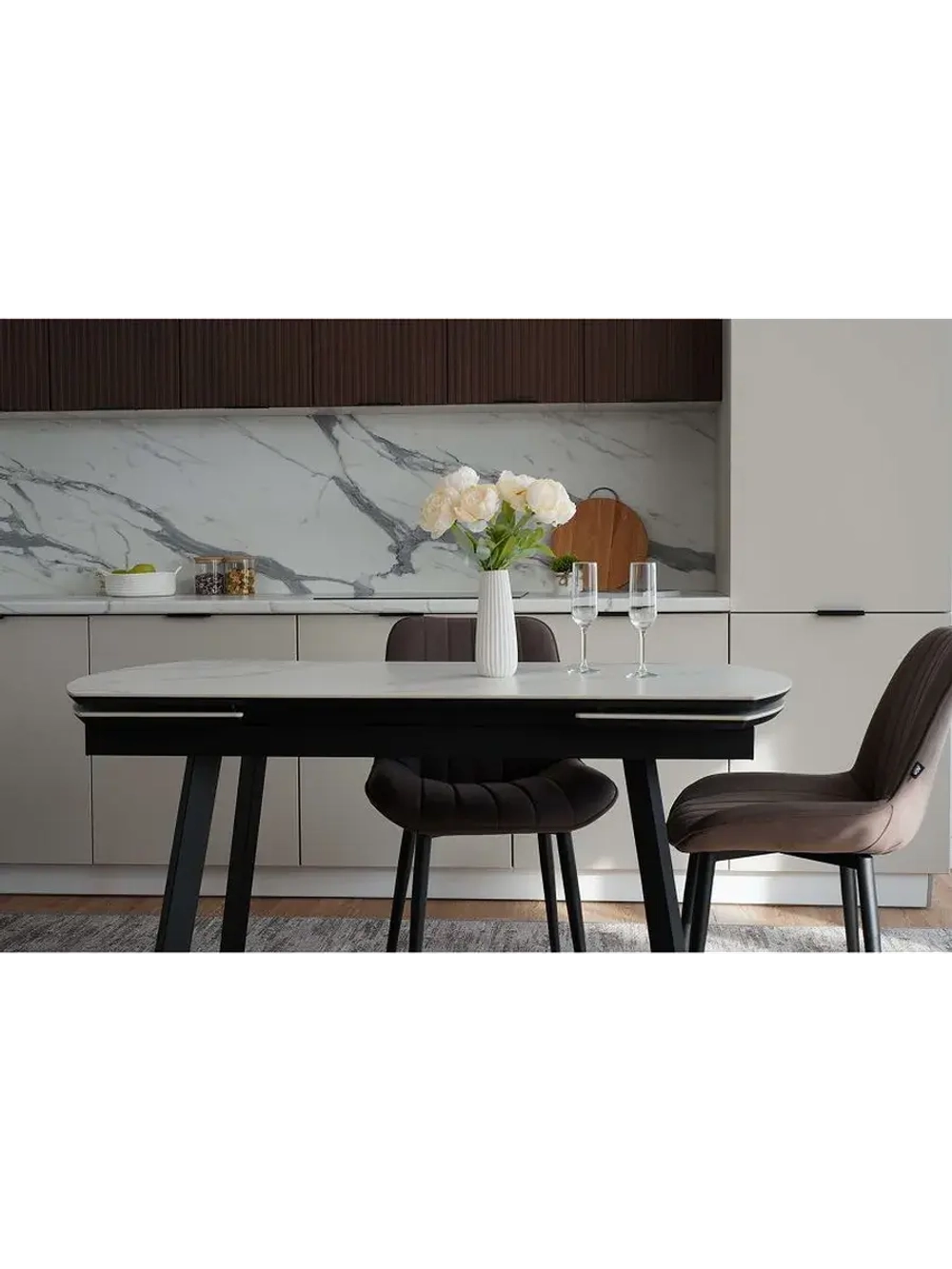 Стол кухонный Серый 150(190)х80х74 см