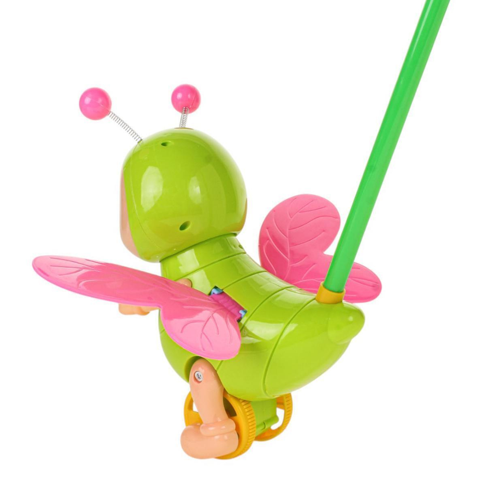 Каталка на палке Жук 56см, розовый, пакет 345