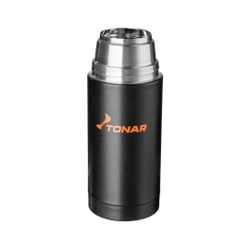 Термос HS.TM-025 1000ml черный (доп. пласт чашка) Тонар