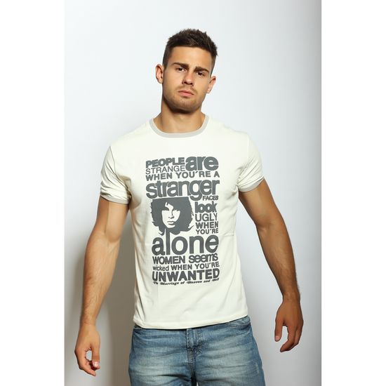 Мужская футболка бежевая с принтом Scandaloso Джим 050308m-EP