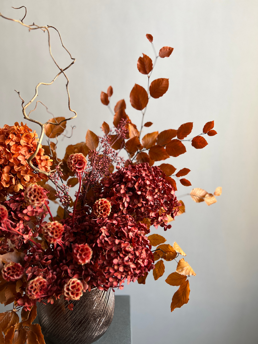 Композиция в кашпо Леукадендрон