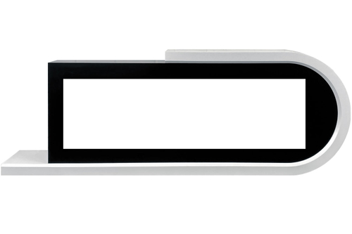 Каминокомплект Basel 60 R - Белый с черным с очагом Vision 60 LOG LED