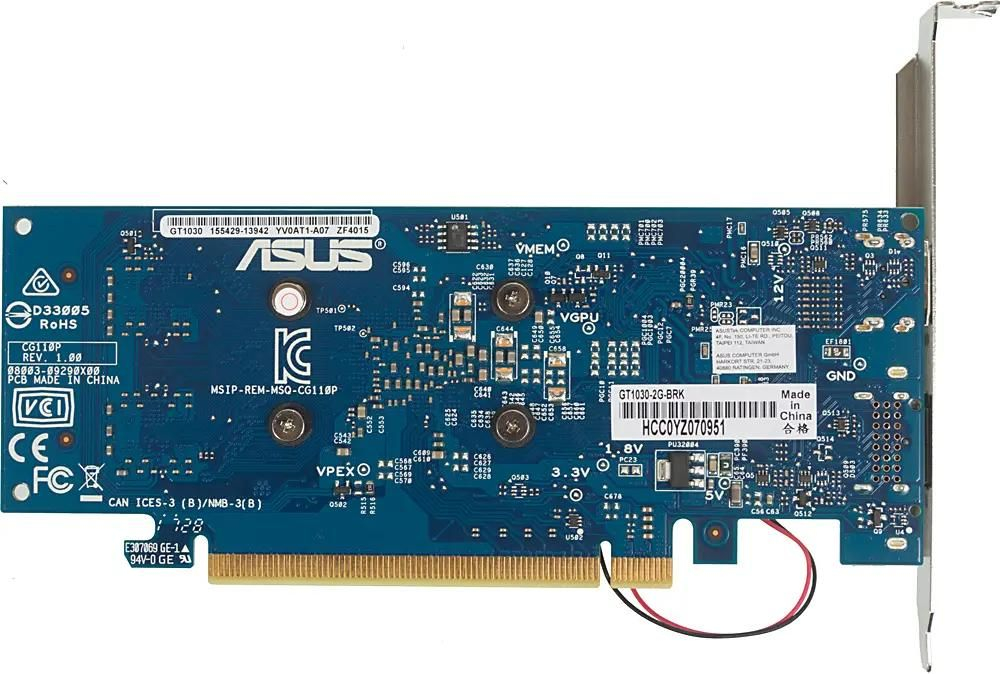 Видеокарта ASUS NVIDIA  GeForce GT 1030 GT1030-2G-BRK 2ГБ GDDR5, Low Profile,  Ret