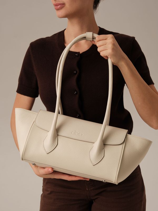 Кожаная сумка Viki DBR 31341 ванильное молоко