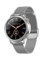 Женские смарт часы V25, умные часы с измерением давления и пульса, фитнес браслет, серебро