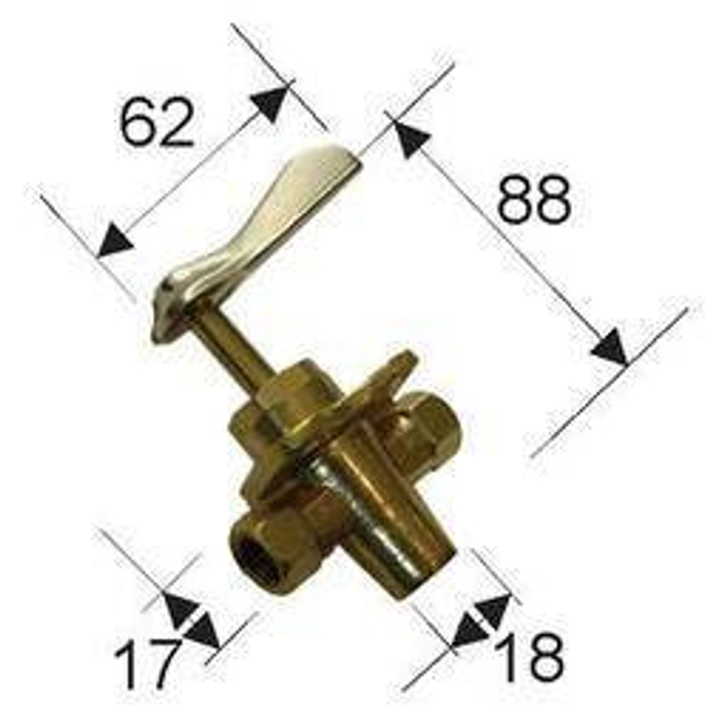 Кран топливный 3х. поз.