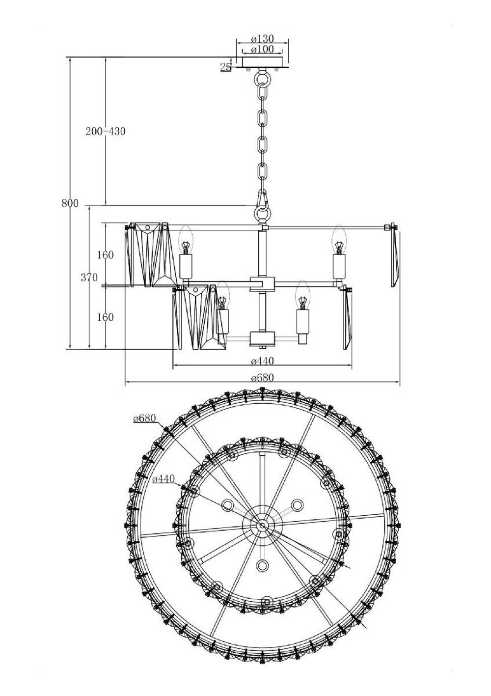 Люстра подвесная Maytoni Puntes MOD043PL-12G