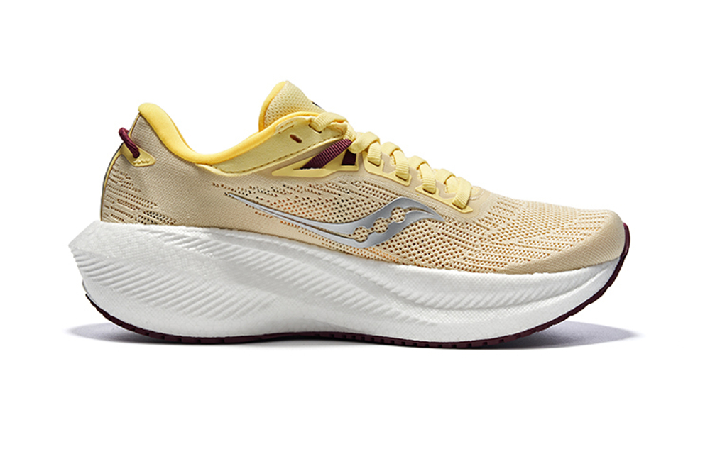 Saucony Triumph 21 lightweight, breathable, non-slip, wear-resistant, low-top training running shoes women's yellow