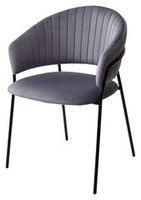 Стул-кресло ГЕММА, цвет серый #H14, велюр / черный каркас