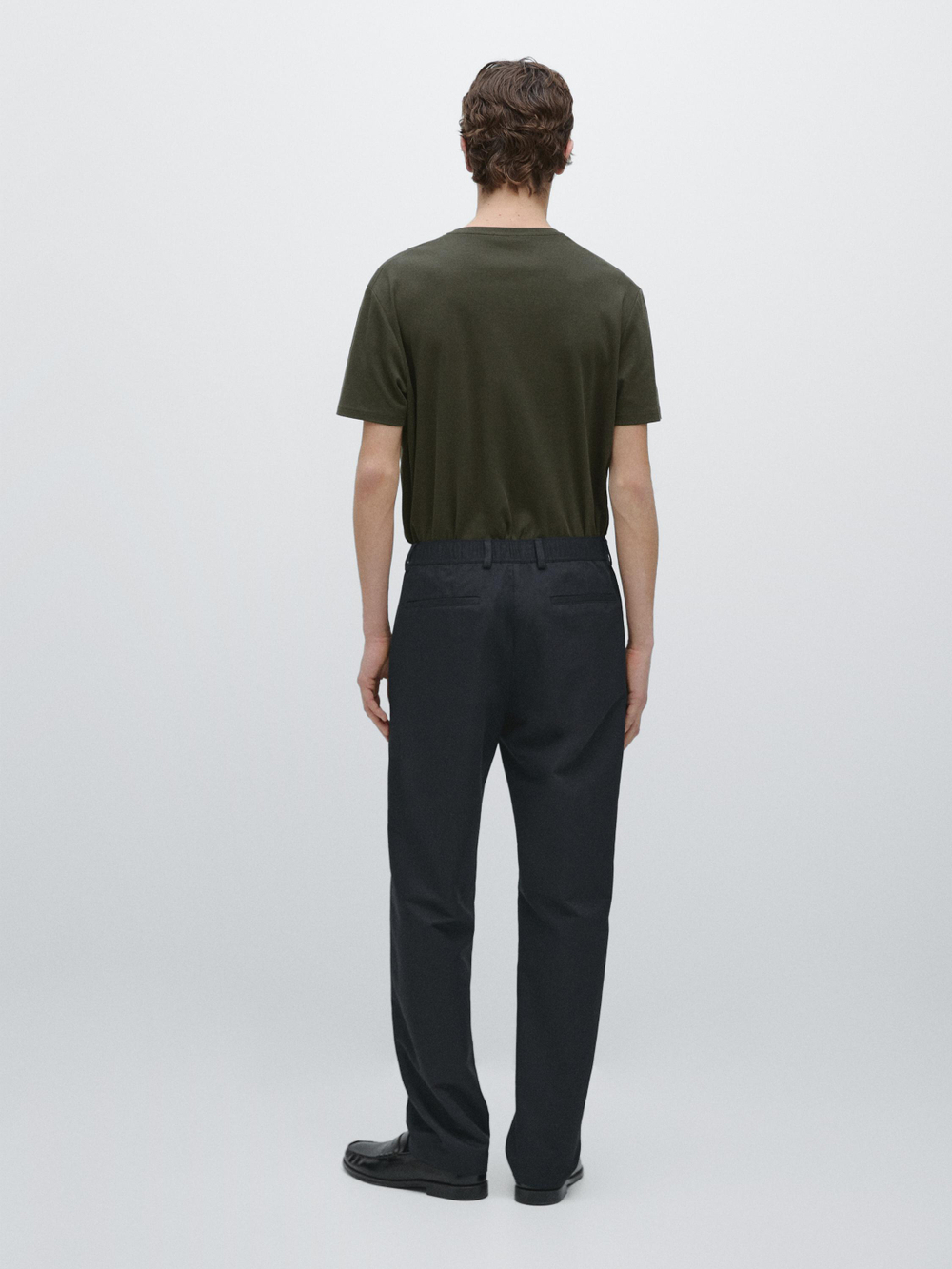 Massimo Dutti Хлопковые льняные брюки-джоггеры, темно-синий