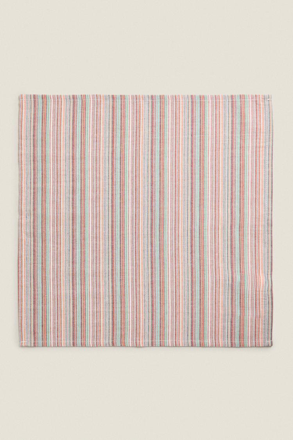 ZARA HOME ХЛОПКОВАЯ САЛФЕТКА В ПОЛОСКУ (КОМПЛЕКТ ИЗ 2 ПРЕДМЕТОВ),  ЦВЕТ МОРСКОЙ ВОЛНЫ