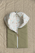 Комплект на выписку Зайчики с горшочками (хаки)/Шалфей (5 предметов)