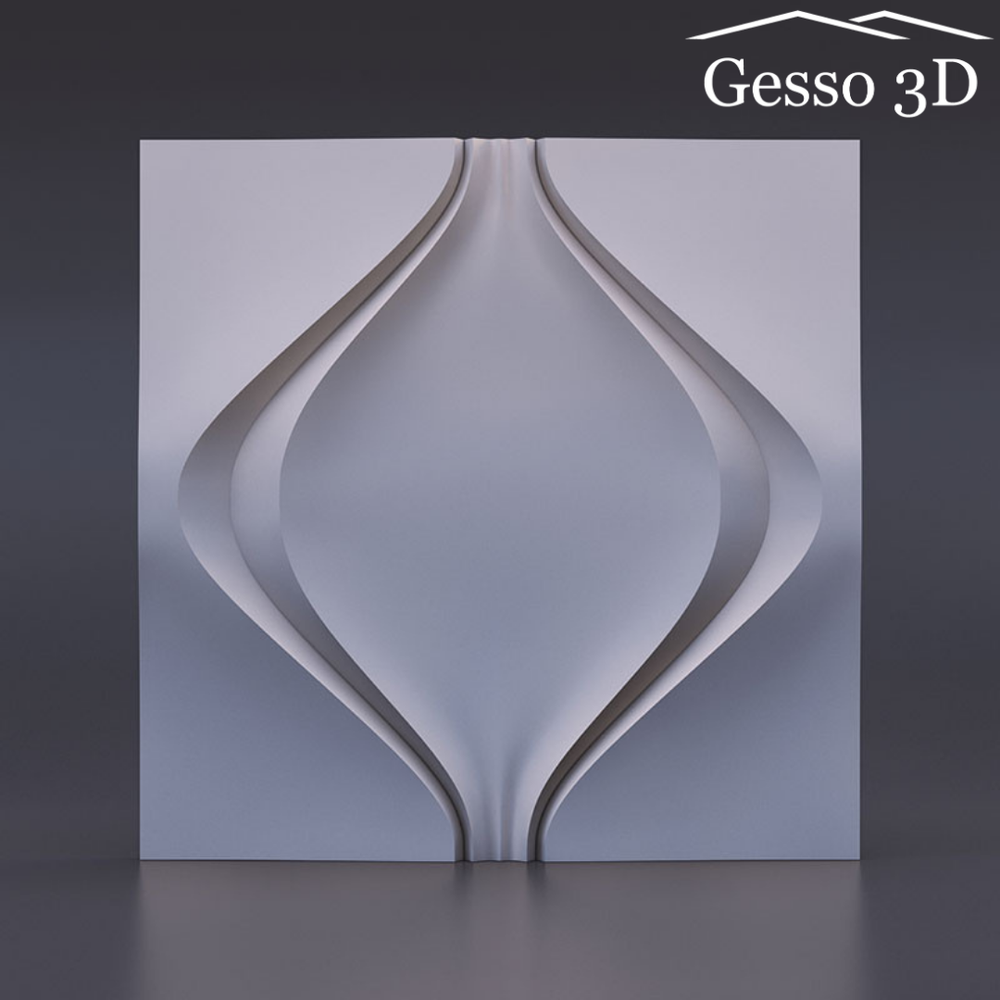 Гипсовая 3D панель Мягкий ромб