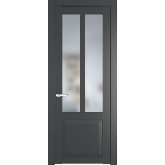 Межкомнатная дверь эмаль Profil Doors 1.8.2PD графит остеклённая