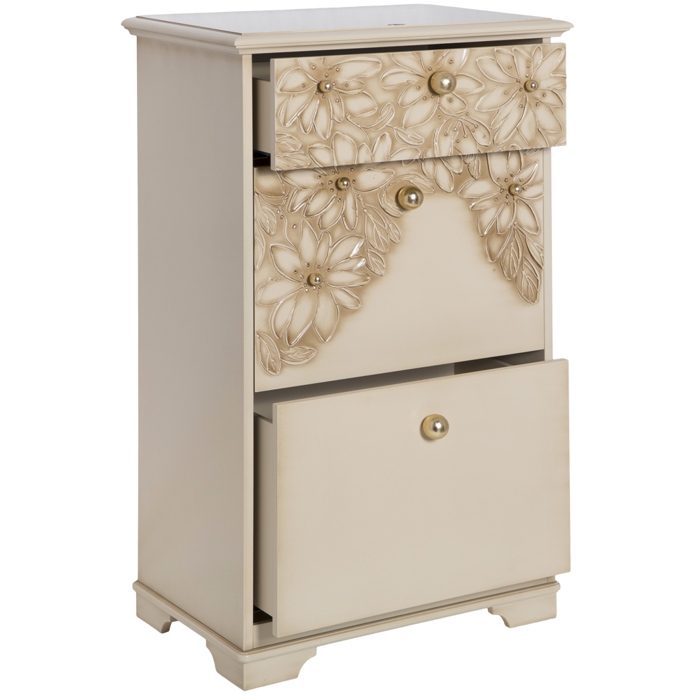 Комод Терра-3 с 3 ящиками Айвори Мраморное золото