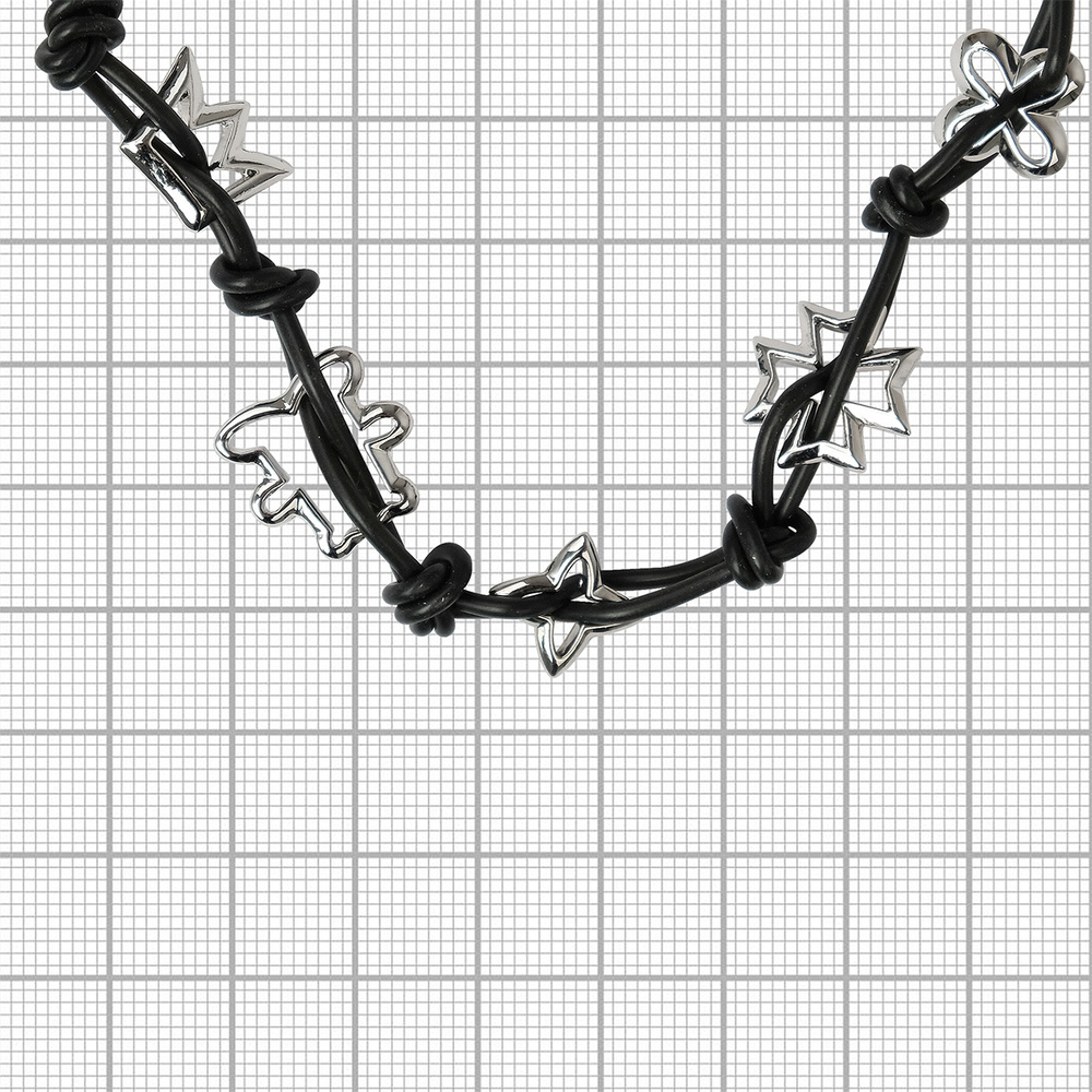 Чокер "Кларкия" в родиевом покрытии из коллекции "Gammi" от Jenavi с замком карабин
