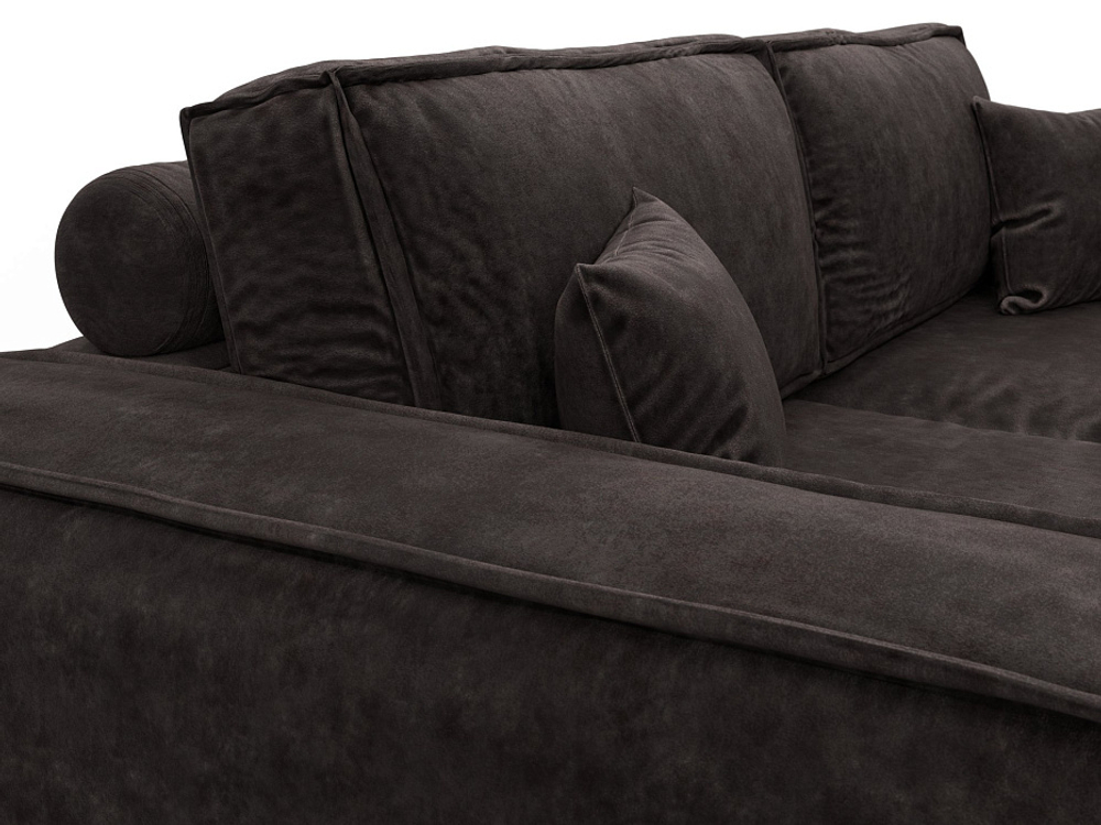 Диван прямой Лига-081 НПБ ВЕЛЮР BRUT 17 коричневый