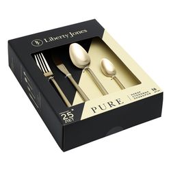 Набор столовых приборов Pure, золотистые матовые, 16 пред.