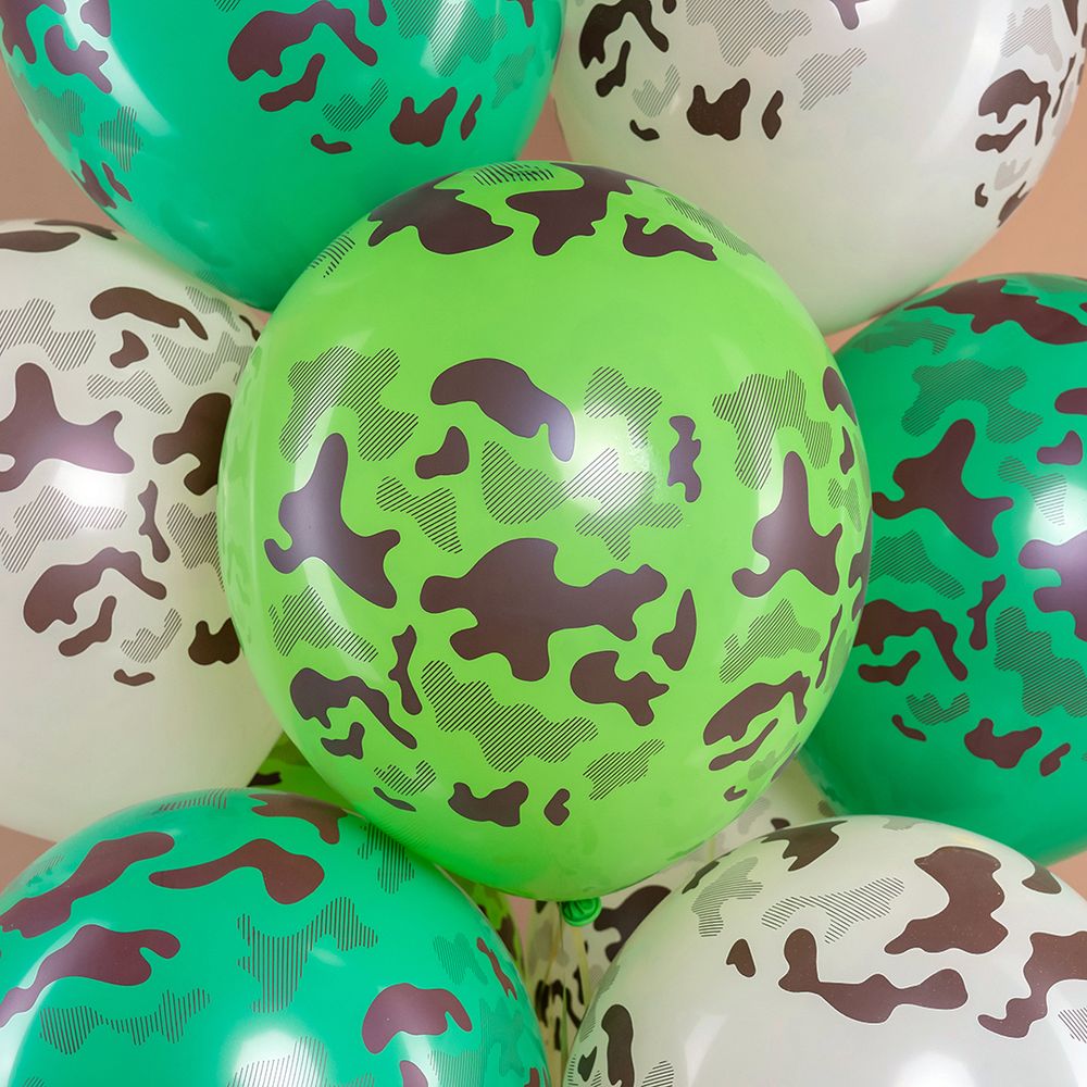 Шар (12''/30 см) Камуфляж, Ассорти, пастель, 5 ст, 25 шт.