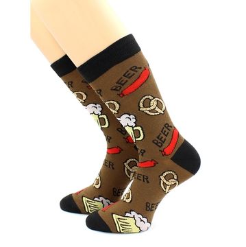 Носки с принтом "Октоберфест" коричневые Hobby Line