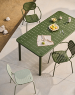 Уличный стол Brai из оцинкованной стали зелёного цвета 180 x 90 см