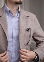 Рубашка button-down (с воротником на пуговицах) из сирсакера в синюю полоску