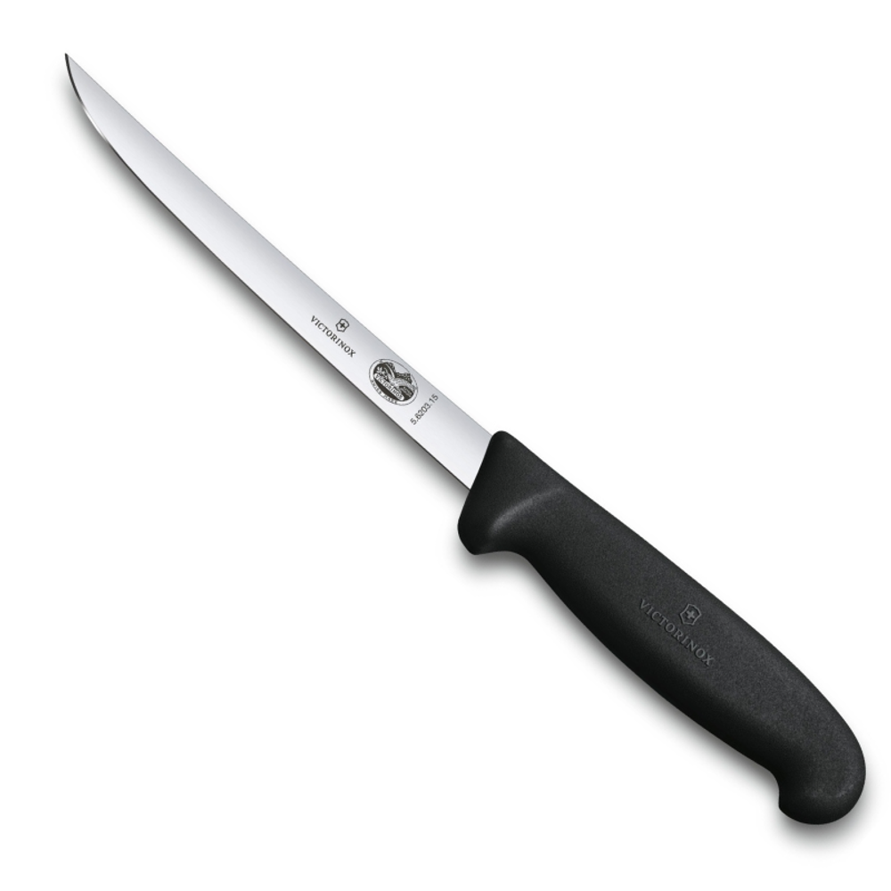 Нож Victorinox разделочный, лезвие 15 см прямое, черный