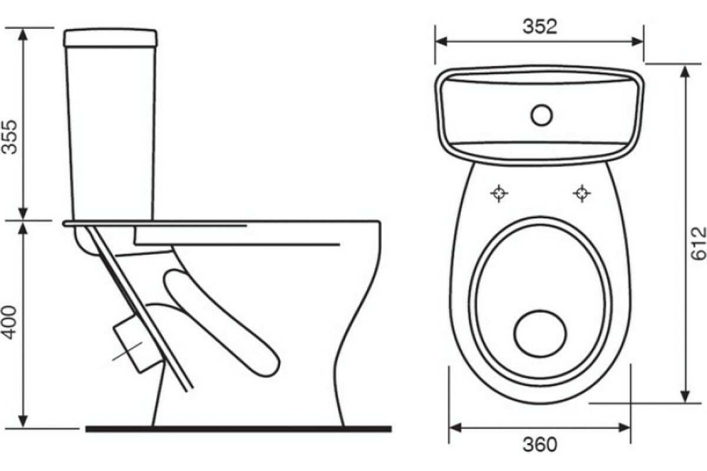 УНИТАЗ-КОМПАКТ ЭТАЛОН ЭКОНОМ СТАНДАРТ 1 РЕЖИМ 15603