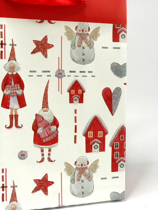 Новогодний пакет 24 х 18 х 8 см, белый