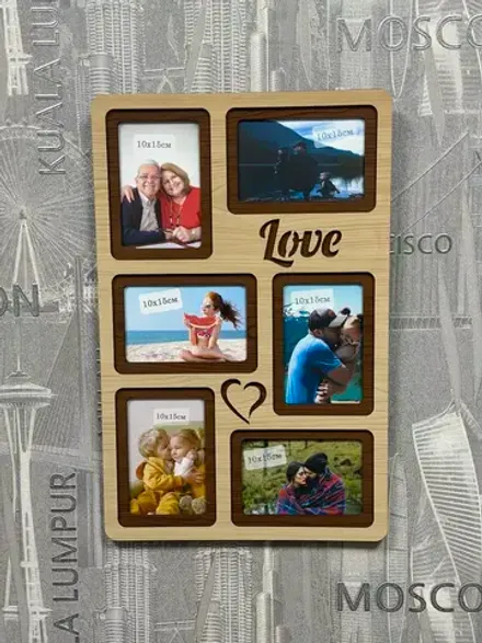 Фоторамка "LOVE" на 6 фото 10х15см