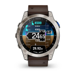 Умные авиационные часы Garmin D2™ Mach 1 с кожаным ремешком Оксфорд коричневого цвета