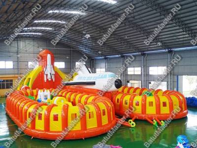 Коммерческий надувной батут "Ракета" 30*20*8 м