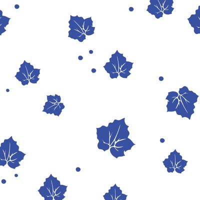 Синие листья на белом фоне