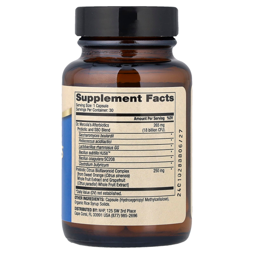 Dr. Mercola, Complete Afterbiotics®, пробиотики и почвенные организмы, 30 капсул