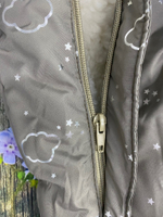 Комбинезон-трансформер (2в1) Модель: 025 "Облачка" (ИП Петрова Г.Г.) (Цвет: Оливковый, Размер: 74-80)