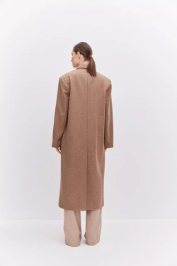 Пальто удлиненное женское бежевое