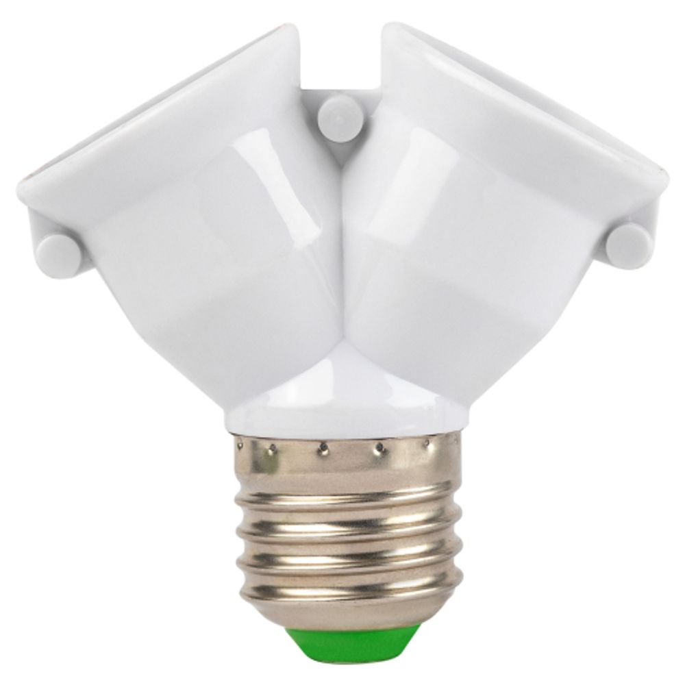 Патрон-разветвитель ЭРА цокольный Е27-2хЕ27 белый