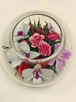 натуральные цветы в стекле, вакуум