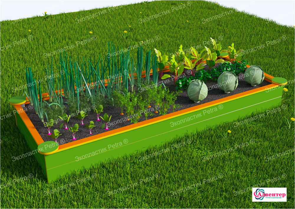 Вечная классическая декоративная грядка из экопластика