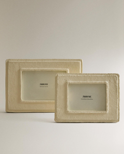 Zara Home Фоторамка из плетёной бумаги, цвет бежевый, 20 см