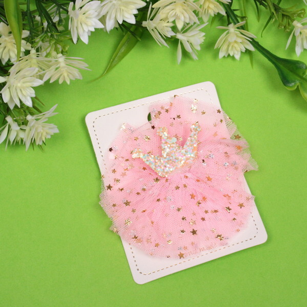 Зажим для волос детский «Корона перламутр”, микс 6 цветов, 9см