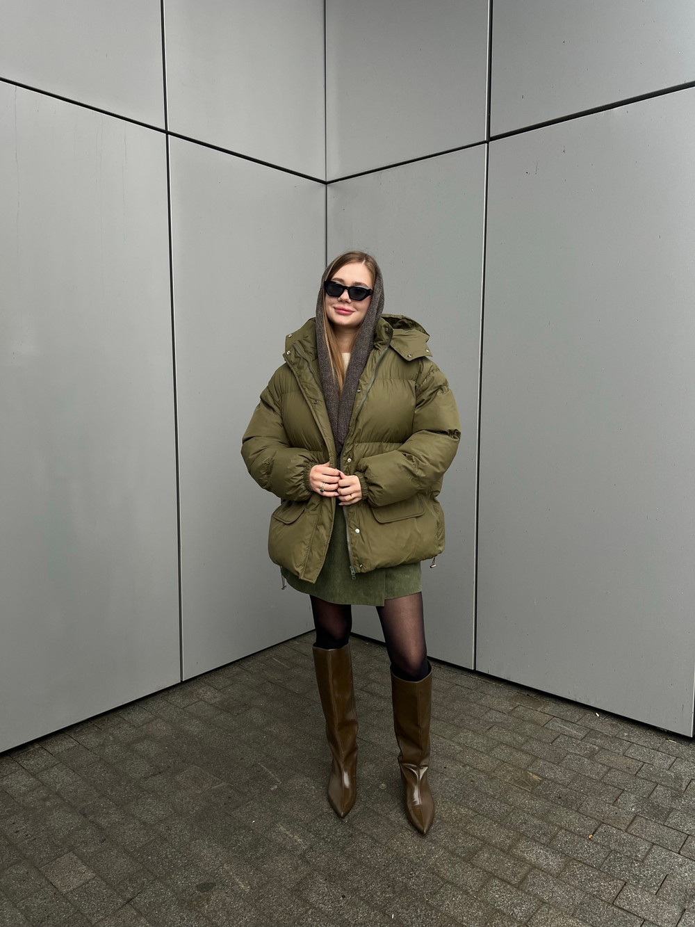 Пуховик Энни хаки