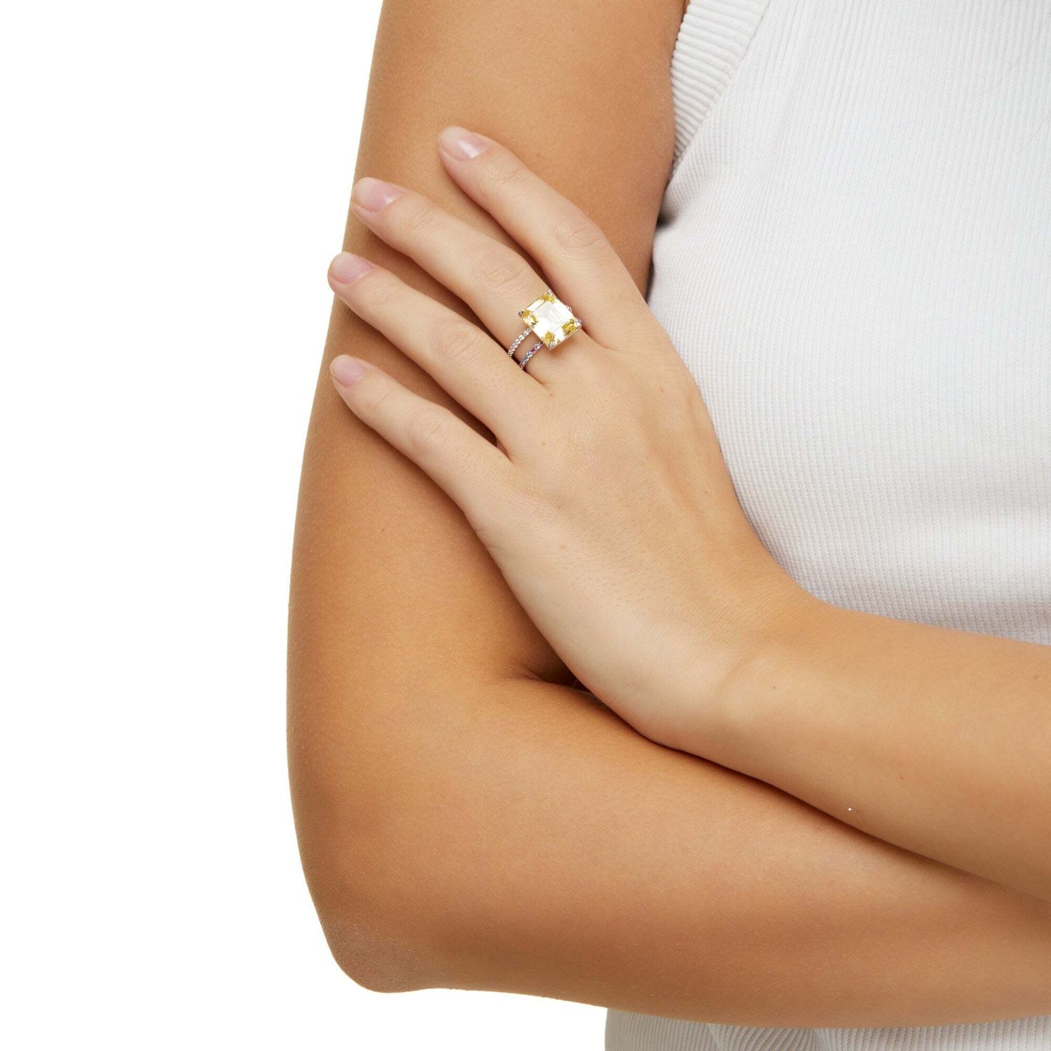 Кольцо Shine Bright Ring – Yellow Silver