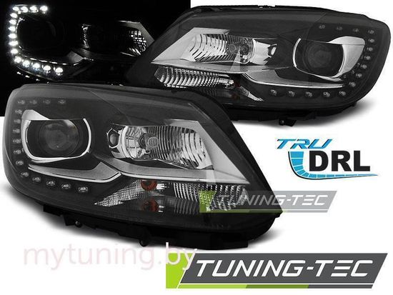 Передние фары black tru drl для VW Touran II