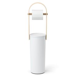 Держатель-органайзер для туалетной бумаги Bellwood, белый/натуральное дерево