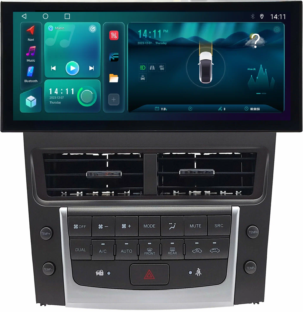 Магнитола для Lexus GS S190 2005-2012 - Carmedia KP-1252 монитор 12.5" в стиле LEXUS на Android 12, TS10, CarPlay, 4G SIM-слот