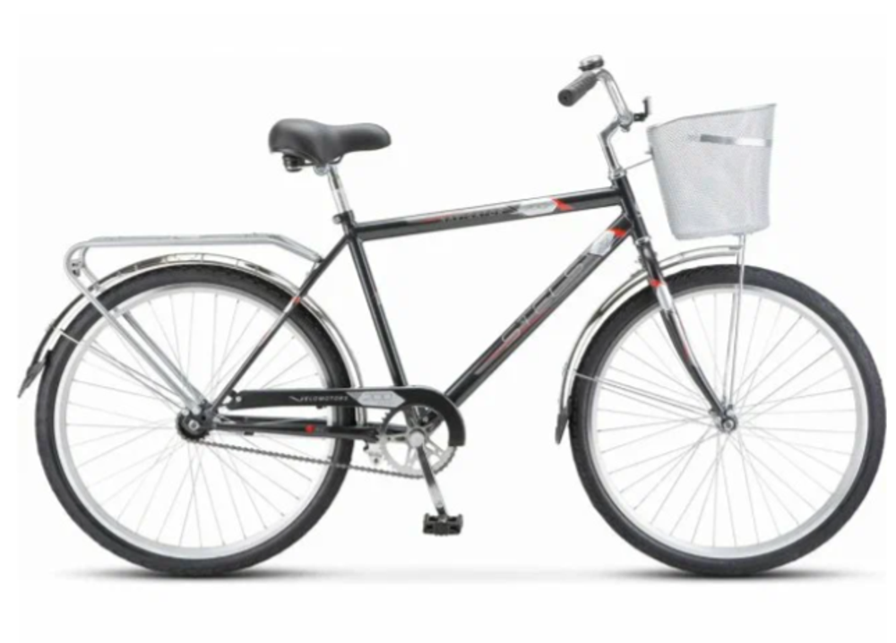Велосипед 26" Stels Navigator-200C р.19" Темно-серый (Корзина)