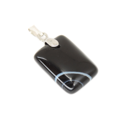 Кулон "Багетик" агат черный асс.